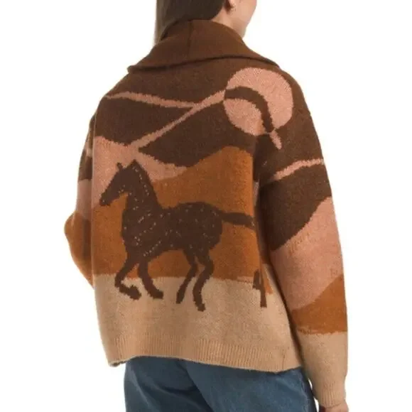 Lucky Galloping Pony Cardigan Sz XL - Picture 6 of 6